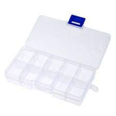 RKPM 10 Grid Cells Multipurpose Clear Transparent Plastic Storage Box With Removable Dividers- Combo ( 4 Pcs, Rectangular )