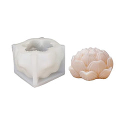 RKPM HOMES Blooming Lotus Candle Mold I 3D Flower Silicone Scented Wax Mould I for DIY Handmade Ornament, Cake Décor, Aromatherapy, Plaster, Soap, Resin Art Craft, Home Wedding Decoration (Medium)