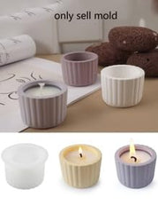 RKPM HOMES Candle Cup Cement Mold I Mini Size Concrete Striped Silicone Epoxy Casting Candlestick Mould I DIY Handmade Necklace Art Crafts Jewelry Storage Box Ring Trinket Container Home Decorations
