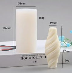 RKPM HOMES Spiral Column Candle Mold I 3D Geometric Striped Pillar Silicone Epoxy Mould I for DIY Handmade Ornament, Cake Décor, Aromatherapy, Soap, Resin Art Craft Making, Home Decoration (Short)