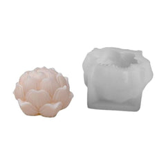 RKPM HOMES Blooming Lotus Candle Mold I 3D Flower Silicone Scented Wax Mould I for DIY Handmade Ornament, Cake Décor, Aromatherapy, Plaster, Soap, Resin Art Craft, Home Wedding Decoration (Small)