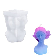 RKPM HOMES Close Eyes Women Shape Candle Molds I 3D Fondant Silicone Bust of Girl Wax Mould I for Handmade Ornament Aromatherapy Plaster, Soap, Resin Casting, Art Craft Making Tools