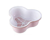 RKPM HOMES® Double-Layer Household Plastic Vegetable wash Basin Vegetable Basket hot Pot Vegetable Platter Fruit Plate drip Basin Drain Basin Drain Basket (Nordic Pink)