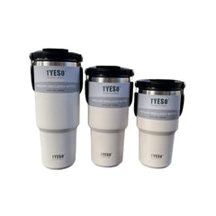 RKPM HOMES Insulated Coffee Mug with Lid & Handle I Double Wall Stainless Steel Vacuum Thermos I Hot & Cold Beverages I Cup with Splash Proof Sliding Lid for Office, Home, Travel - 900ml (White) 1Pcs
