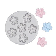 RKPM HOMES Flower Cupcake Mold | 3D Fondant Cherry Blossom Shape Silicone Candy Mould | for DIY Handmade Cake Décor Chocolate Clay Cookies Gummy Muffin Soap Resin Candle Art Crafts (6-Cavity)