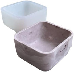 RKPM HOMES Candles Holders Resin Mold I Concrete Silicone Epoxy Casting Mould I for DIY Handmade Art Crafts Jewelry Storage Box Ring Trinket Container Flower Pot Holder Home Décor (Square Without Lid)