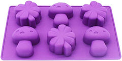 RKPM HOMES 6 Cavities Silicone Soap Molds, Homemade Soap Making Chocolate Baking Molds (Mushroom Flower Silicone Mold)