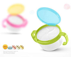 RKPM HOMES Child,Babies,Kids 360 Rotate Spill-Proof Snack Catchers Bowl Baby Snack Feeding Container Holder With Two Handle-Pink,1 Count