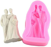 Silicone Fondant Mold Chocolate Candy Gumpaste Sugarcraft Cake Decorating Tools Paper Clay Mold (Bride and Groom Fondant) Size
