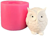 3D Candle Mold, Cylindrical Flower Silicone Mold, Used to Make Beeswax Candles, Soap, Bathroom Bombs, Crayons, Handmade Soap. (3D OWL Shape)