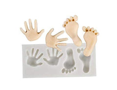 RKPM HOMES Baby Feet Hand Shape Chocolate Mould | 3D DIY Fondant Silicone Candy Mold | Baking Tools for Cake Chocolate Candy Ice Jelly Soap | Cake Baking Moulds | Bakeware Molds | 4 Cavity –Multicolor