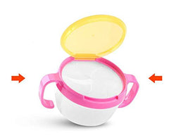 RKPM Child, Babies, Kids 360 Rotate Spill-Proof Snack Catchers Bowl Baby Snack Feeding Container Holder with Two Handle - Blue
