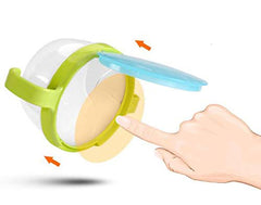RKPM HOMES Child,Babies,Kids 360 Rotate Spill-Proof Snack Catchers Bowl Baby Snack Feeding Container Holder With Two Handle-Green,1 Count