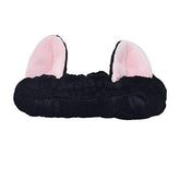 RKPM HOMES Cute Cat Ears Velvet Headbands Colors, Soft Spa Makeup Fashion Plush Hairband, Cosplay Hair Accessory Hair Band Cat for Women - Black