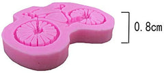 Bicycle Silicone Fondant Mold Chocolate Candy Gumpaste Sugarcraft Cake Decorating Tools Paper Clay Mold (Bicycle Bike with Basket)