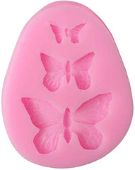 RKPM HOMES Pack of 1 (3 Cavity) Butterfly Silicone Fondant Candy Cake Baking Mold for Homemade Cake Decorating Mold Size 7.2 X 5.5 X 0.8 Cm