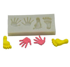 RKPM HOMES Baby Feet Hand Shape Chocolate Mould | 3D DIY Fondant Silicone Candy Mold | Baking Tools for Cake Chocolate Candy Ice Jelly Soap | Cake Baking Moulds | Bakeware Molds | 4 Cavity –Multicolor
