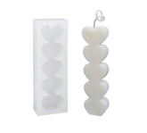 RKPM HOMES Love Pillar Resin Candle Mold I 3D Stacking Heart Shape Silicone Wax Mould I for DIY Handmade Ornament Chocolate Cake Décor Aromatherapy Soap Art Craft Making Home Party Decoration (Small)