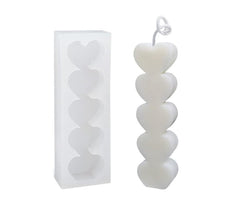 RKPM HOMES Love Pillar Resin Candle Mold I 3D Stacking Heart Shape Silicone Wax Mould I for DIY Handmade Ornament Chocolate Cake Décor Aromatherapy Soap Art Craft Making Home Party Decoration (Small)