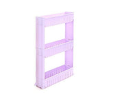 RKPM Lovender Vertical 3 Layer Space Saving Storage Organizer Rack Shelf with Wheels for Kitchen Bathroom Bedroom(54x12x100cm)