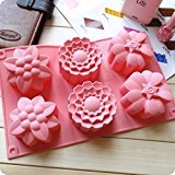 RKPM Muffin 6 Flower Shape Silicone Tray (Multi Colour)
