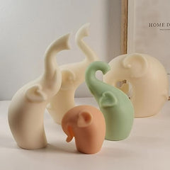RKPM HOMES Elephant Shape Candle Mold I 3D Fondant Mother & Baby Silicone Pillar Epoxy Sculpture Mould I for DIY Handmade Ornament Chocolate, Cake Décor, Aromatherapy, Soap, Resin Art Craft (Mold up)