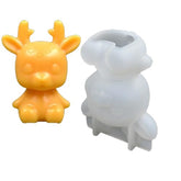 RKPM HOMES Animal Aromatherapy Mould I 3D Fondant Three-Dimensional Geometric Shape Gypsum Silicone Mold I for DIY Handmade Cake Décor Jelly Dessert Pastry Gum Soap Resin Candle Decoration (3D Mirror Deer)