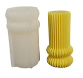 RKPM HOMES Striped Pillar Aesthetic Candle Molds I 3D Cylindrical Round Shape Ribbed Twist Geometric Silicone Wax Mould I for Handmade Ornament Aromatherapy Soap, Art Craft Making (No 1)