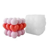 RKPM HOMES Candle Mold I 3D Fondant Rubik Cube Silicone Wax Epoxy Mould I Succulent Molds for DIY Handmade Chocolate, Cake Décor, Aromatherapy, Soap Resin Art Craft Home Decoration (Ball Love Rubik)