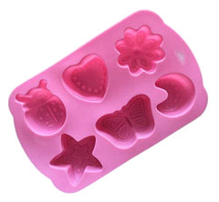RKPM HOMES Flower Soap Molds Candy Molds Silicone Molds Chocolate Molds Jello Molds Biscuit Cake Baking Mold Ice Cube Tray Muffin Pan, 6 Cavity Mold