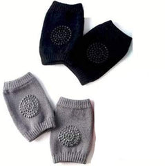 RKPM HOMES Baby Knee Pads - Crawling Knee Pads for Baby Infant Toddler - Unisex Black & Grey Pair