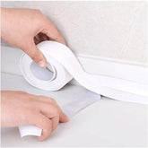 RKPM HOMES Self Adhesive Waterproof Tape Sink/Tub/Wall/Caulk/Strip/Kitchen/Bathroom/Toilet Sealant Mold Proof Edge Trim Tape 3.2 Mtr X 3.8 CM (WHITE)
