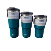 RKPM HOMES Insulated Coffee Mug with Lid & Handle I Double Wall Stainless Steel Vacuum Thermos I Hot & Cold Beverages I Cup with Splash Proof Sliding Lid for Office, Home, Travel - 900ml (Blue) 1Pcs