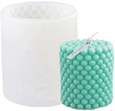 RKPM HOMES Pillar Shape Candle Molds | 3D Fondant Silicone Cube Bubble Geometric Ball Wax Mould | Handmade Candles Making | Moulds for Mousse Dessert Soap Cake DIY Decorating Art Crafts - 1 Cavity