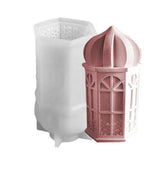 RKPM HOMES Building Candle Mold I 3D Fondant Pillar Column Silicone Epoxy Mould I for DIY Handmade Beeswax/Soy Wax Candles, Plaster Resin Clay Desktop Display Home Decor Art Crafts Projects (Large Window)