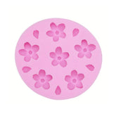 RKPM HOMES Flower and Leaf Cake Mould I 3D Fondant Silicone Chocolate Mold I for DIY Sugarcraft Cake Decoration, Cupcake Topper, Polymer Clay, Candy, Cookies, Soap Wax Making Crafting - 6 Cavity