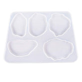 RKPM HOMES Coaster Molds I Silicone UV Epoxy Resin Casting Irregular Cloud Shape Mould I for DIY Art Crafts Jewelry Trinket Container Home Table Slice Decorations - 5 Cavity