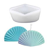 RKPM HOMES Scallop Shell Candle Mold I 3D Geometry Coral Shell Pillar Silicone Epoxy Mould I for DIY Handmade Ornament Chocolate, Aromatherapy, Soap, Resin Art Craft, Wedding Party Decoration (Small)
