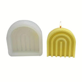 RKPM HOMES Arch Rainbow Candle Molds I 3D Geometric U-Shaped Striped Silicone Simple Lines Plaster Epoxy Mould I for DIY Handmade Aromatherapy Ornament Gypsum Soap Cake Décor, Resin Art Craft Making