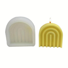 RKPM HOMES Arch Rainbow Candle Molds I 3D Geometric U-Shaped Striped Silicone Simple Lines Plaster Epoxy Mould I for DIY Handmade Aromatherapy Ornament Gypsum Soap Cake Décor, Resin Art Craft Making