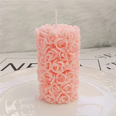 RKPM HOMES Cylinder Rose Flower Candle Mold I Fondant Silicone Scented Wax Mould I Succulent Molds | Handmade Candles Making | for Mousse Dessert Soap Cake DIY Decorating