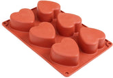 RKPM HOMES Chocolate Mould I 3D Fondant Heart Shape Silicone Mold Tray I for DIY Handmade Cake Décor Candy Jelly Gummy Muffin Cookies Cupcake Soap Ice Cube Resin Candle Art Craft – 6 Cavity