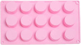 RKPM HOMES Mini Round Shape Chocolate Mould Tray I 3D Fondant Cylinder Column Silicone Candy Mold I for Handmade DIY Jelly, Cakes Dessert, Pastry, Muffin Cookies, Cupcake, Decoration Tools – 15 Cavity