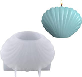 RKPM HOMES Shell Candle Mold I 3D Fondant Seashell Geometry Silicone Epoxy Mould I for DIY Handmade Ornament Chocolate, Aromatherapy, Soap, Resin Art Craft, Home Desktop Wedding Decoration (Large)