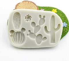 RKPM HOMES 5-Cavity Cactus Silicone Fondant Mold Cacti Sugarcraft Chocolate Candy Mold Cupcake Cake Decorating Tools Polymer Clay Mold Pack of 1 Cactus Mold Size - 11.1 X 8 X 1.2 Cm