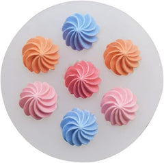 RKPM HOMES Cookie Fondant Mold I 3D Silicone Donut Mould I for DIY Handmade Sugarcraft Cake Decoration, Polymer Clay, Candy, Cupcake, Jelly, Muffin, Soap Resin Wax Making (Cream Grains - Big)