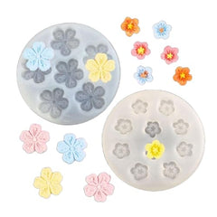 RKPM HOMES Flower Cupcake Mold | 3D Fondant Cherry Blossom Shape Silicone Candy Mould | for DIY Handmade Cake Décor Chocolate Clay Cookies Gummy Muffin Soap Resin Candle Art Crafts (10 Cavity Mini)