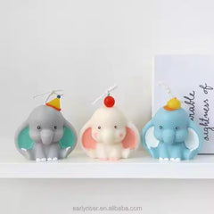 RKPM HOMES Animal Candle Mold I 3D Fondant Dumbo Elephant Shape Silicone Epoxy Mould I for DIY Handmade Ornament Chocolate Cake Décor Aromatherapy Soap Resin Art Crafts Home Party Decoration