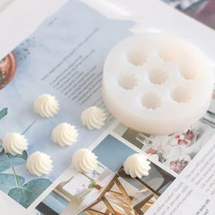RKPM HOMES Cookie Fondant Mold I 3D Silicone Donut Mould I for DIY Handmade Sugarcraft Cake Decoration, Polymer Clay, Candy, Cupcake, Jelly, Muffin, Soap Resin Wax Making (Cream Grains - Big)