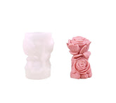 RKPM HOMES Flower Cylinder Candle Mold I 3D Rose Pillar Flowers Column Silicone Epoxy Mould I for DIY Handmade Beeswax/Soy Wax Candles Plaster Resin Clay Desktop Home Decor Art Craft Projects (Large)